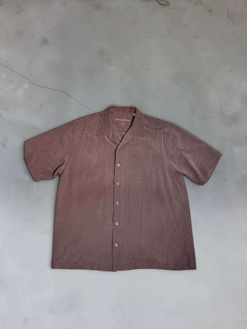 Tommy Bahama Button-Up Shirt Size L Brown Silk